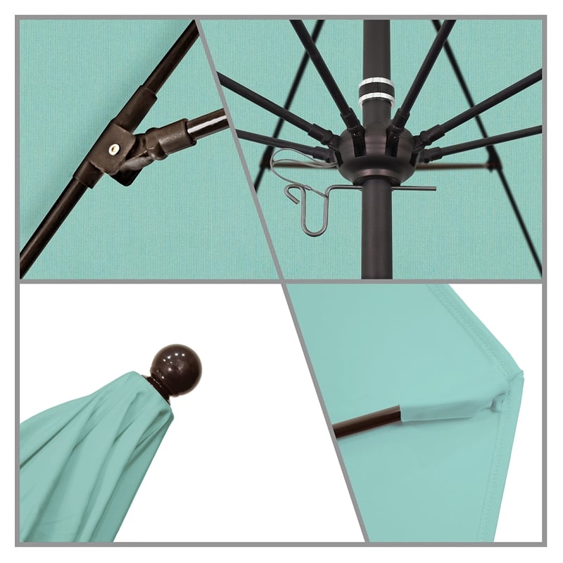 California Umbrella Venture 9' Bronze Market Umbrella in Mist