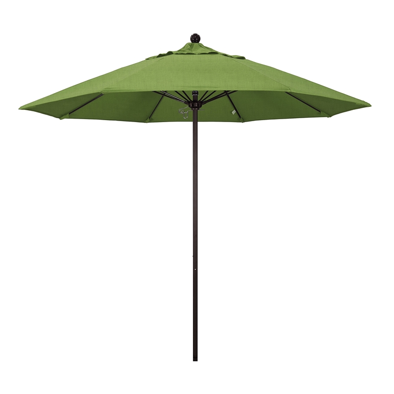 California Umbrella Venture 9' Bronze Market Umbrella in Cilantro