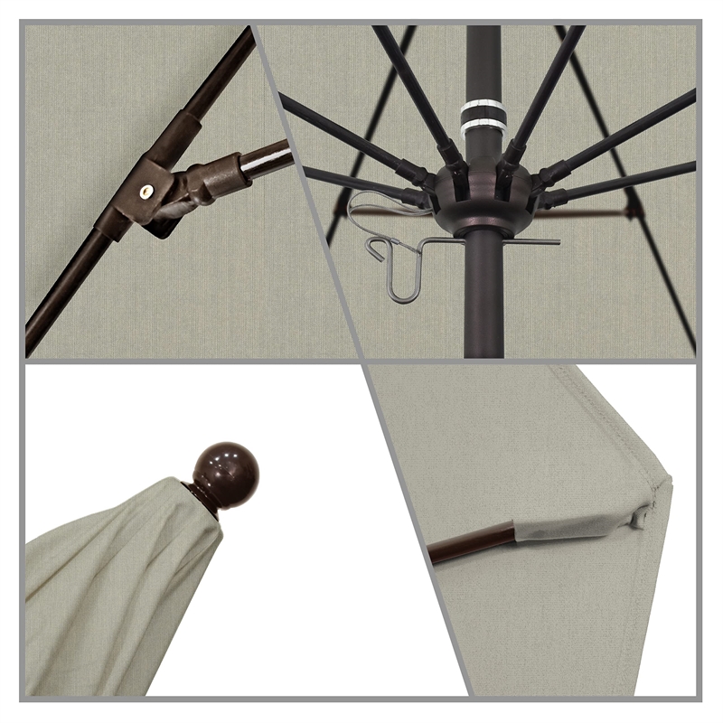 California Umbrella Venture 9' Bronze Market Umbrella in Dove
