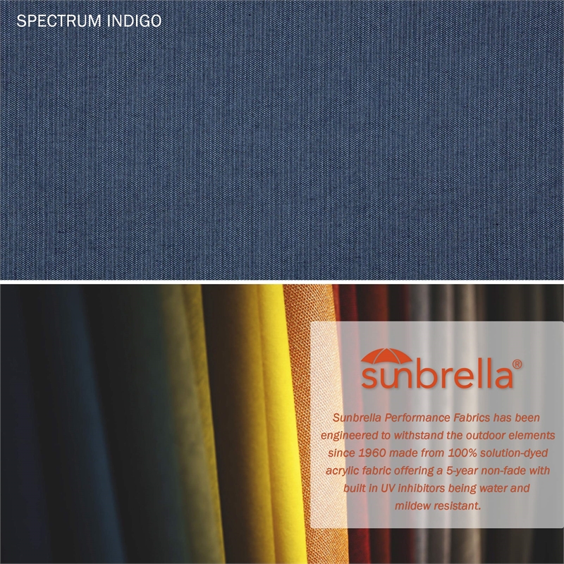 California Umbrella Venture 9' Bronze Market Umbrella in Indigo