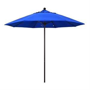 California Umbrella Venture 9' Bronze Market Umbrella in Blue