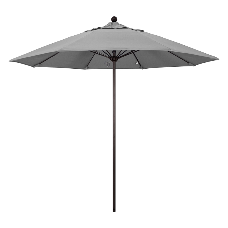 California Umbrella Venture 9' Bronze Market Umbrella in Granite