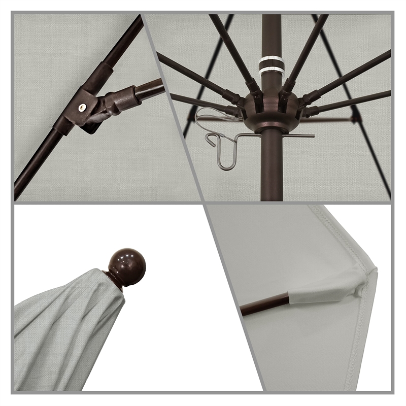 California Umbrella Venture 9' Bronze Market Umbrella in Granite