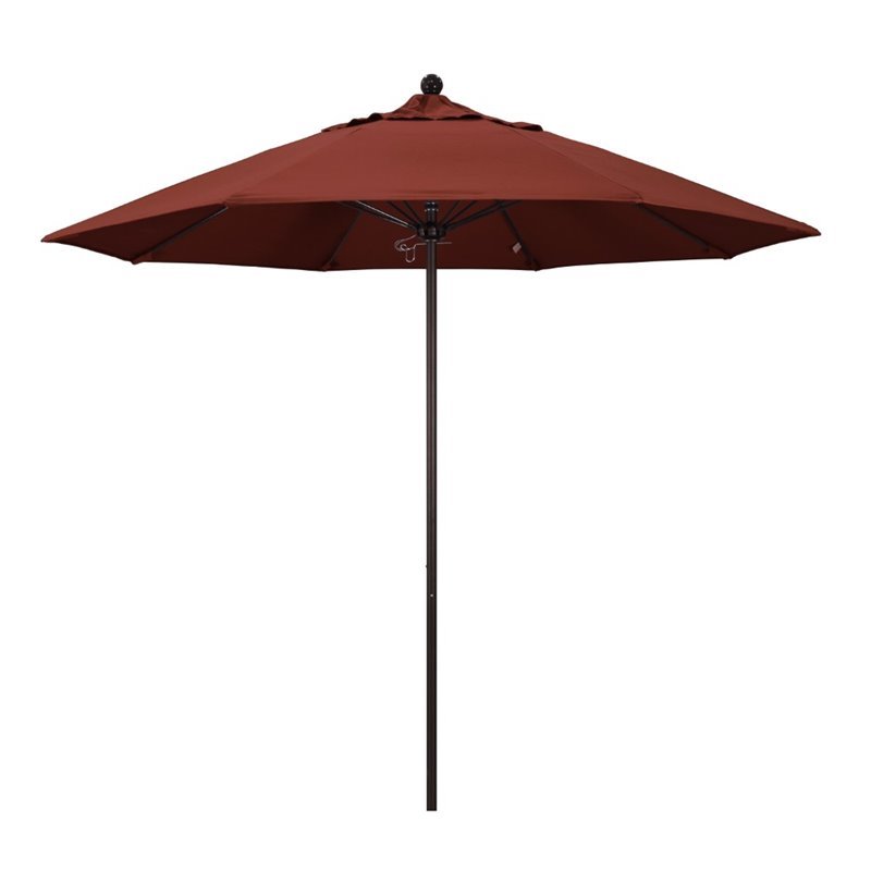 California Umbrella Venture 9' Bronze Market Umbrella in Henna