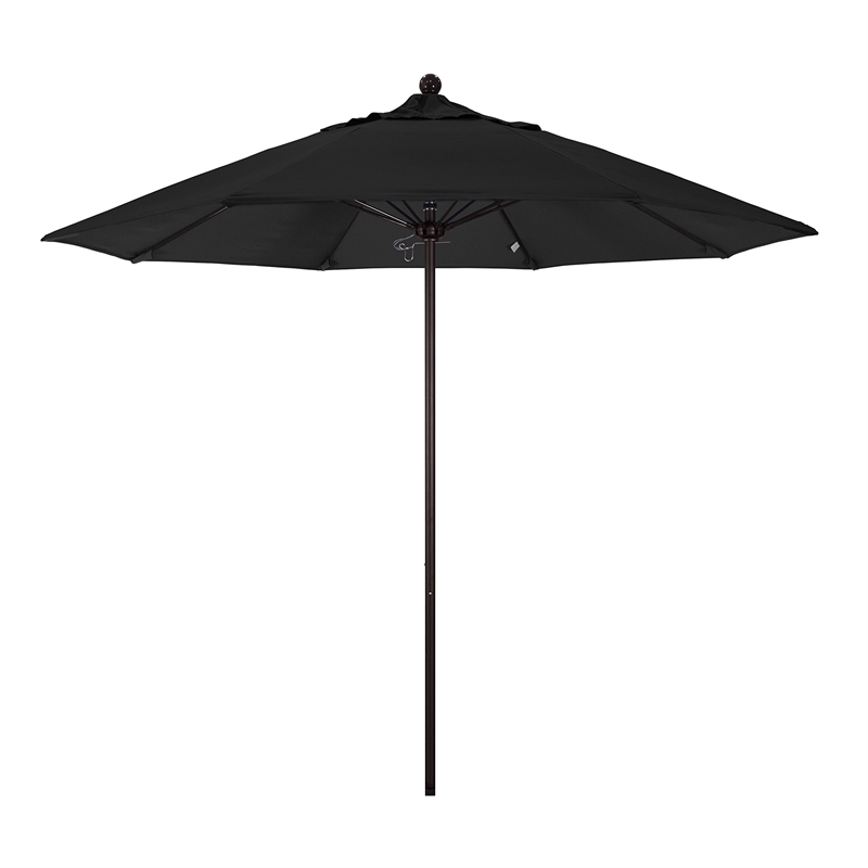 California Umbrella Venture 9' Bronze Market Umbrella in Black