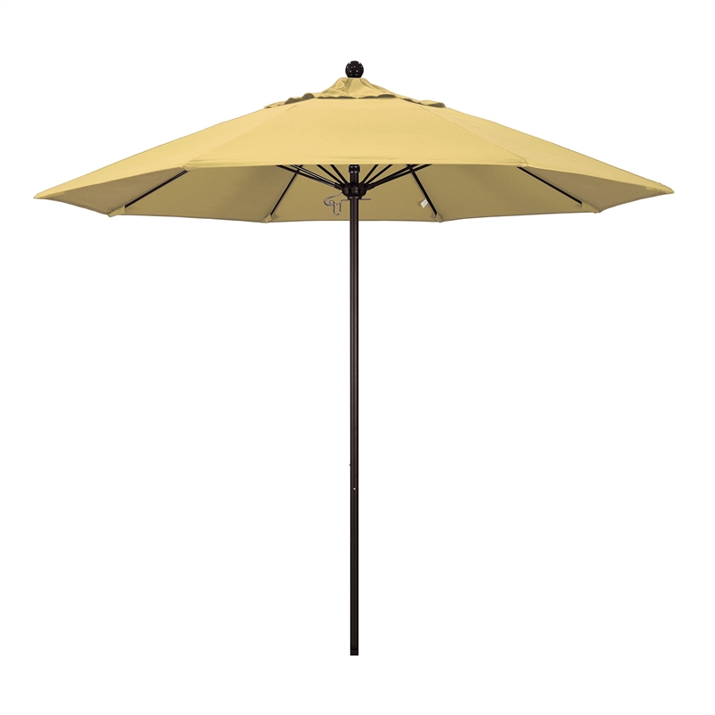 California Umbrella Venture 9' Bronze Market Umbrella in Wheat