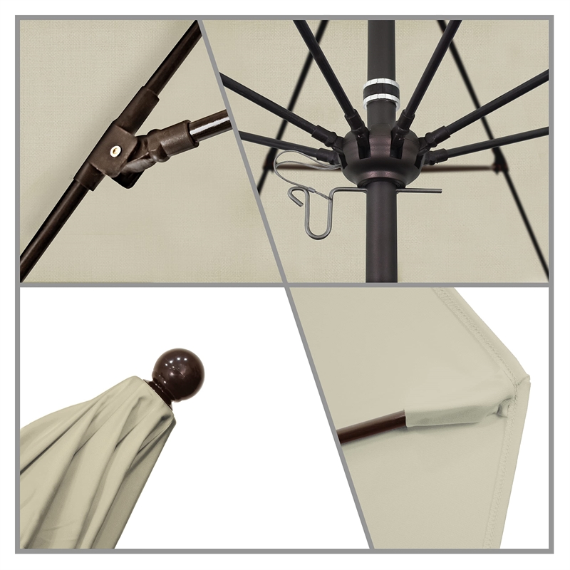 California Umbrella Venture 9' Bronze Market Umbrella in Beige