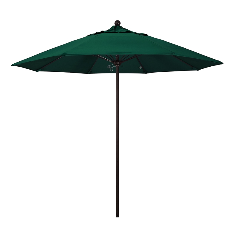 California Umbrella Venture 9' Bronze Market Umbrella in Green