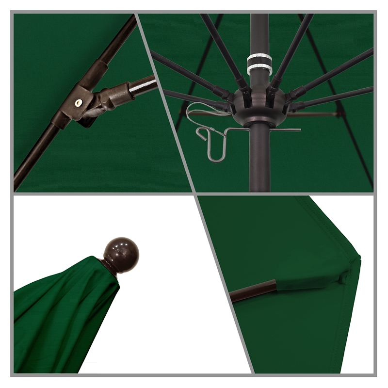 California Umbrella Venture 9' Bronze Market Umbrella in Green