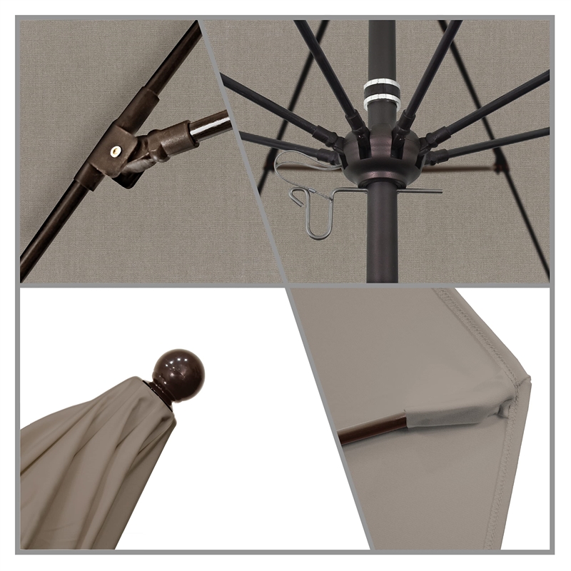 California Umbrella Venture 9' Bronze Market Umbrella in Taupe