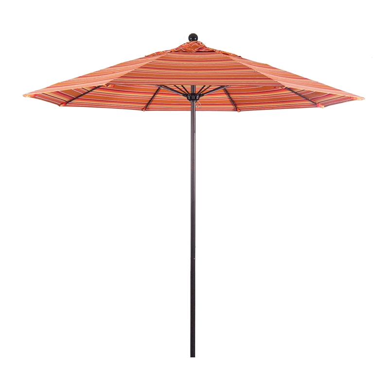 California Umbrella Venture 9' Bronze Market Umbrella in Dolce Mango