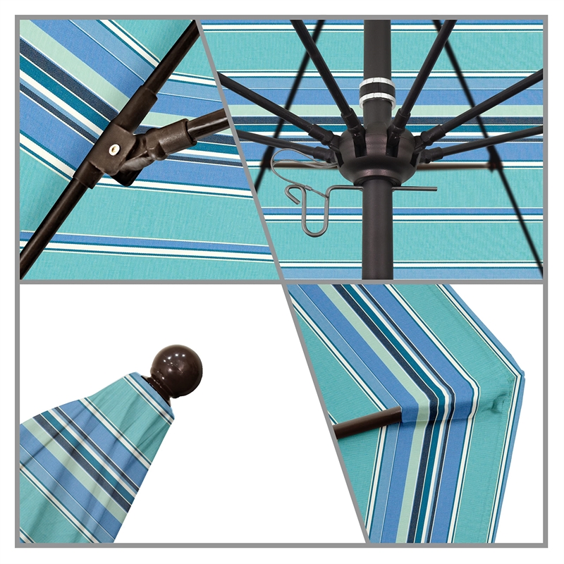 California Umbrella Venture 9' Bronze Market Umbrella in Dolce Oasis