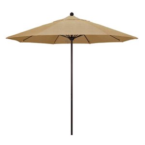 California Umbrella Venture 9' Bronze Market Umbrella in Linen