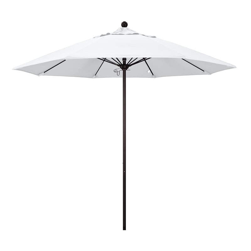 California Umbrella Venture 9' Bronze Market Umbrella in White