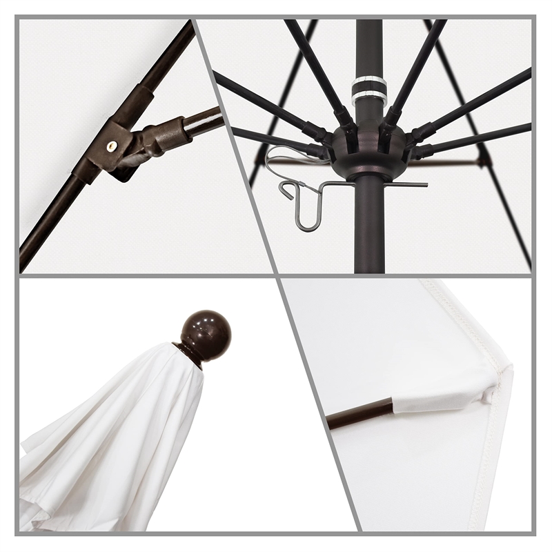 California Umbrella Venture 9' Bronze Market Umbrella in White
