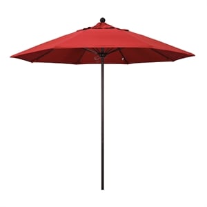 California Umbrella Venture 9' Bronze Market Umbrella in Red