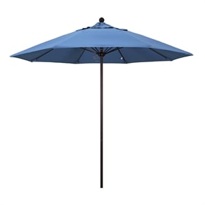 California Umbrella Venture 9' Bronze Market Umbrella in Frost Blue