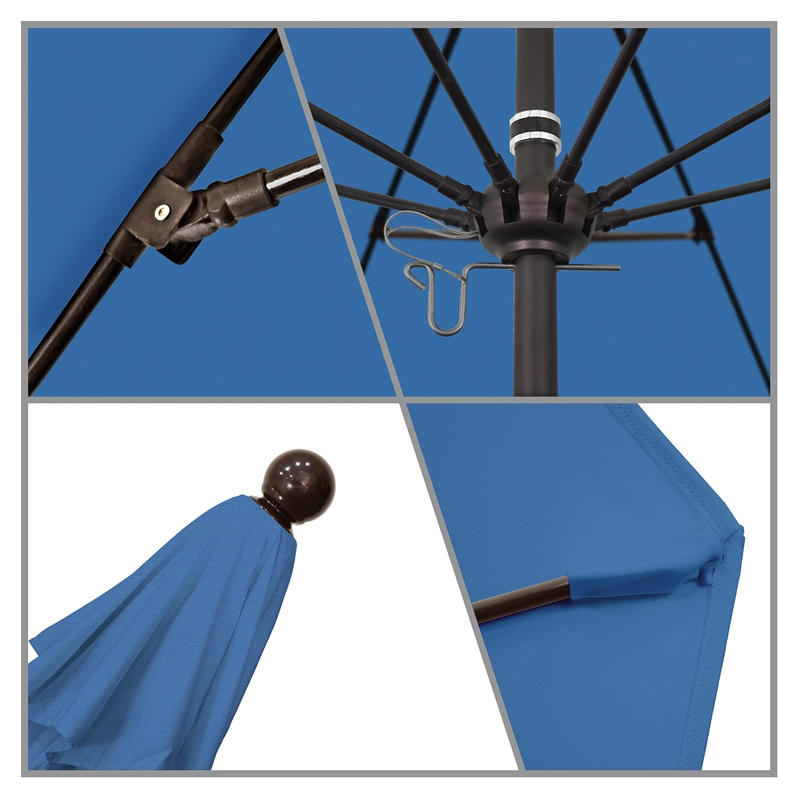 California Umbrella Venture 9' Bronze Market Umbrella in Frost Blue