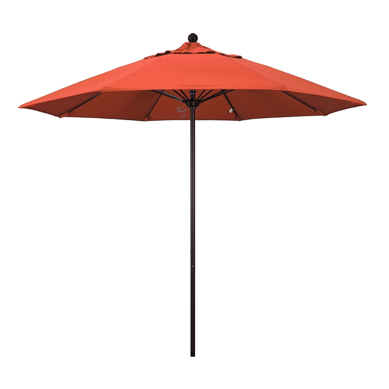 California Umbrella Venture 9' Bronze Market Umbrella in Sunset