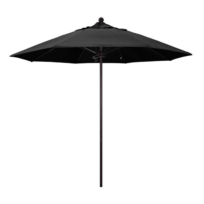 California Umbrella Venture 9' Bronze Market Umbrella in Black