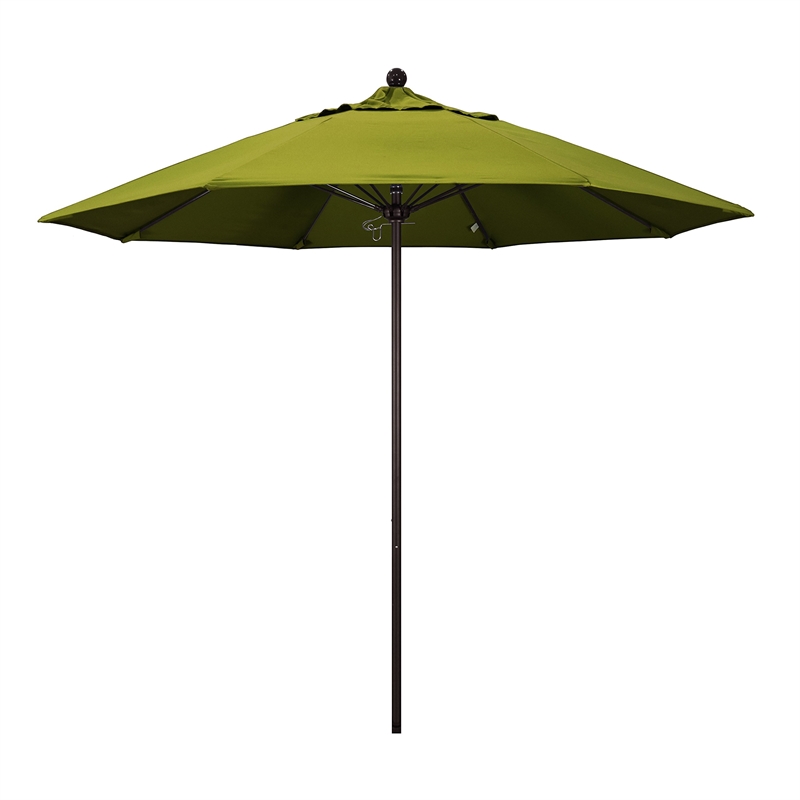 California Umbrella Venture 9' Bronze Market Umbrella in Kiwi
