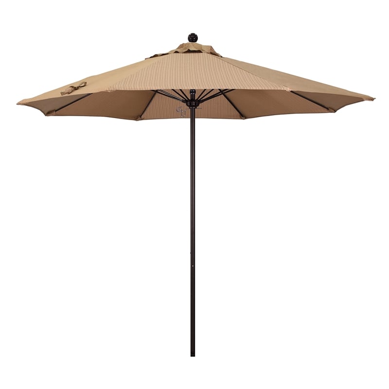 California Umbrella Venture 9' Bronze Market Umbrella in Sequoia