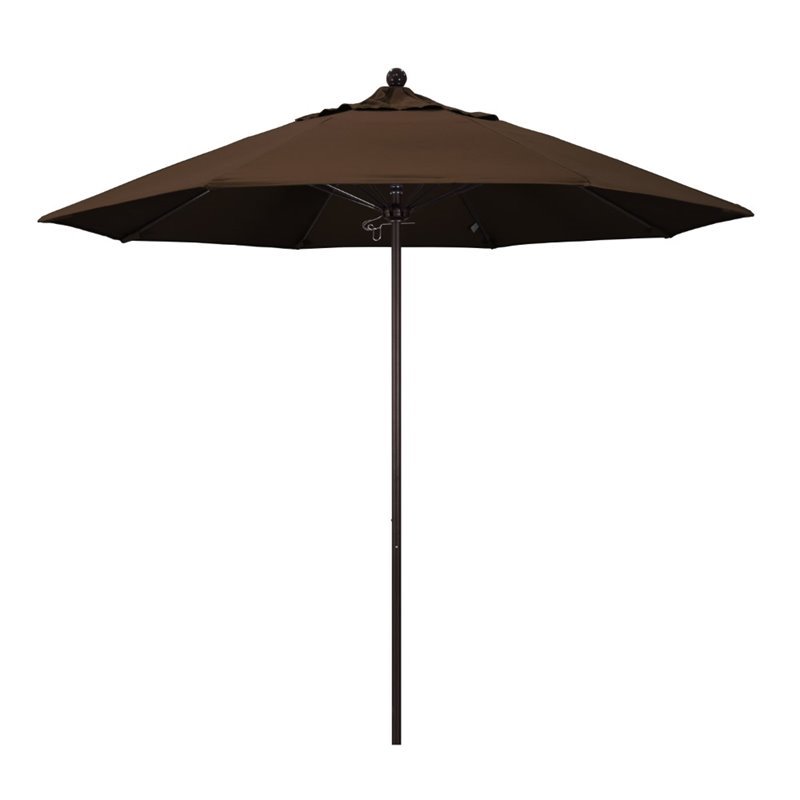 California Umbrella Venture 9' Bronze Market Umbrella in Mocha