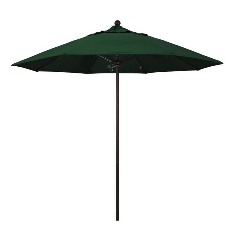 California Umbrella Venture 9' Bronze Market Umbrella in Green