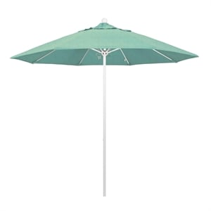 California Umbrella Venture 9' White Market Umbrella in Mist