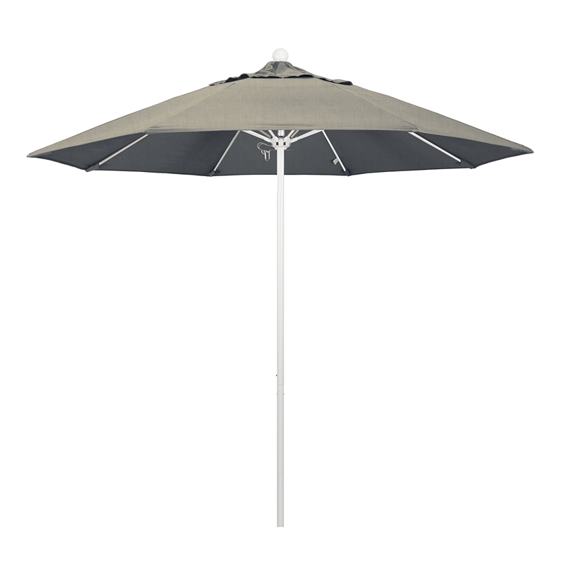 California Umbrella Venture 9' White Market Umbrella in Dove