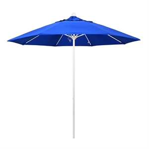 California Umbrella Venture 9' White Market Umbrella in Blue