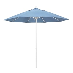 California Umbrella Venture 9' White Market Umbrella in Air Blue