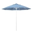 California Umbrella Venture 9' White Market Umbrella in Air Blue