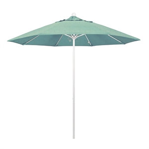 California Umbrella Venture 9' White Market Umbrella in Spa