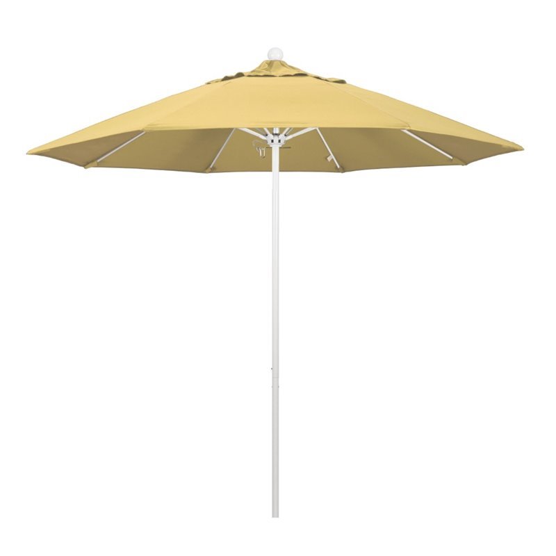 California Umbrella Venture 9' White Market Umbrella in Wheat