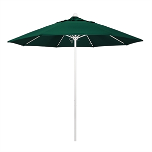 California Umbrella Venture 9' White Market Umbrella in Green