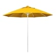 California Umbrella Venture 9' White Market Umbrella in Yellow