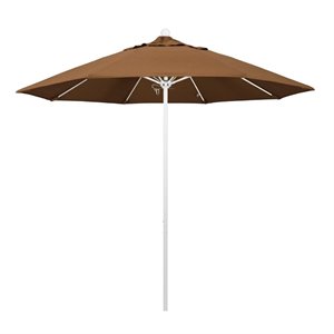 California Umbrella Venture 9' White Market Umbrella in Canvas Teak
