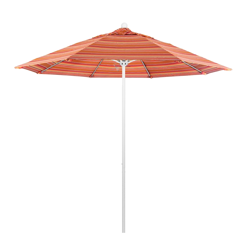 California Umbrella Venture 9' White Market Umbrella in Dolce Mango