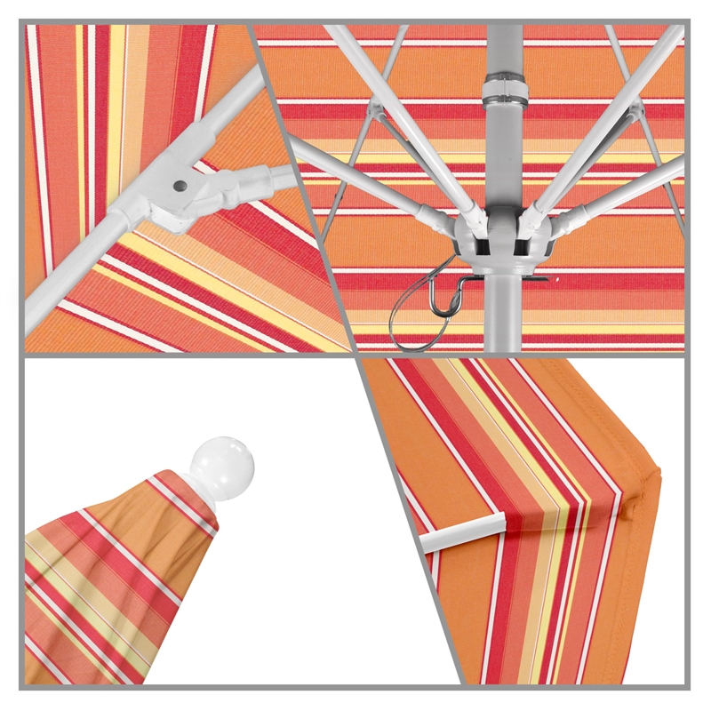 California Umbrella Venture 9' White Market Umbrella in Dolce Mango