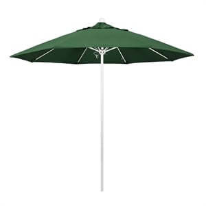 California Umbrella Venture 9' White Market Umbrella in Green