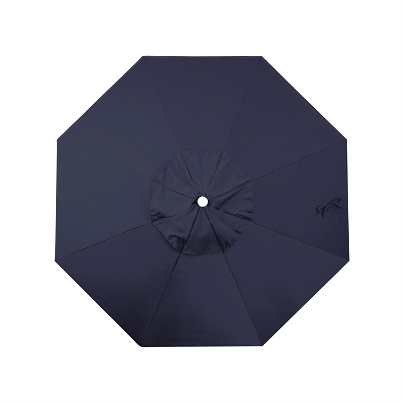 California Umbrella Venture 9' White Market Umbrella in Navy Blue