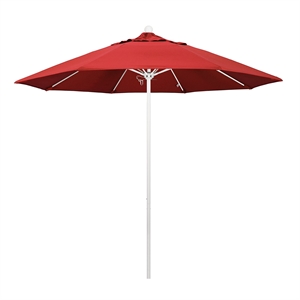 California Umbrella Venture 9' White Market Umbrella in Red