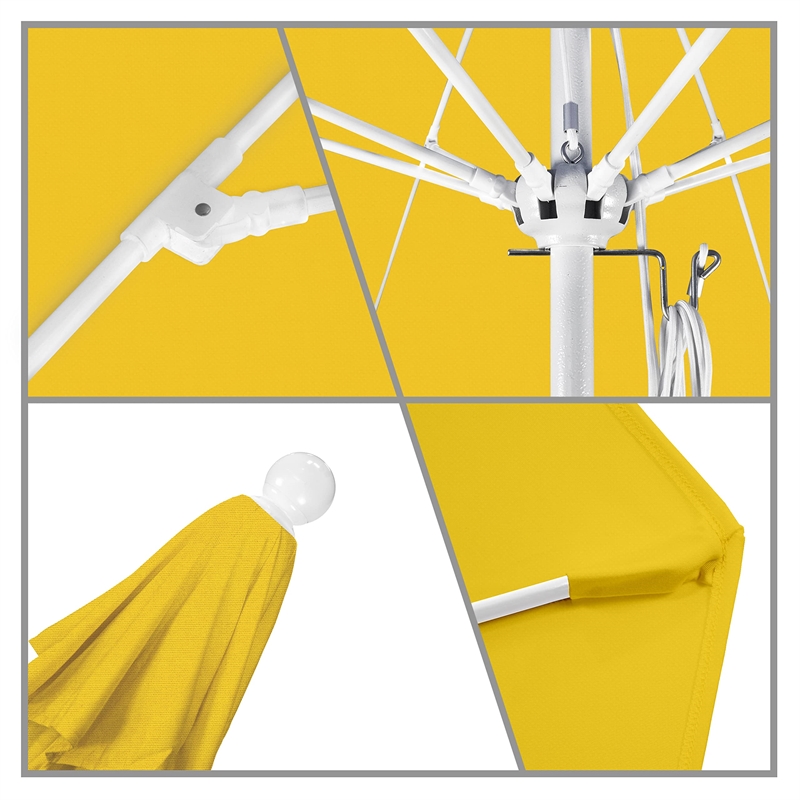 California Umbrella Venture 9' White Market Umbrella in Lemon