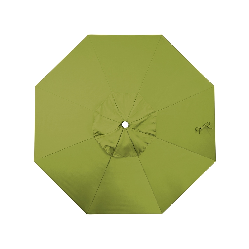 California Umbrella Venture 9' White Market Umbrella in Kiwi