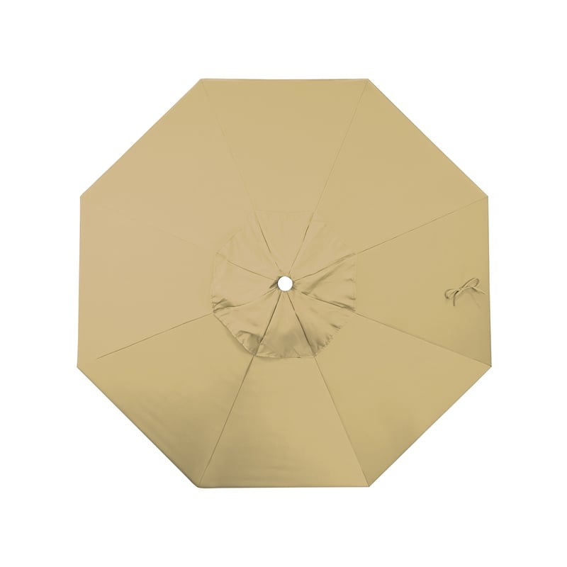 California Umbrella Venture 9' White Market Umbrella in Champagne