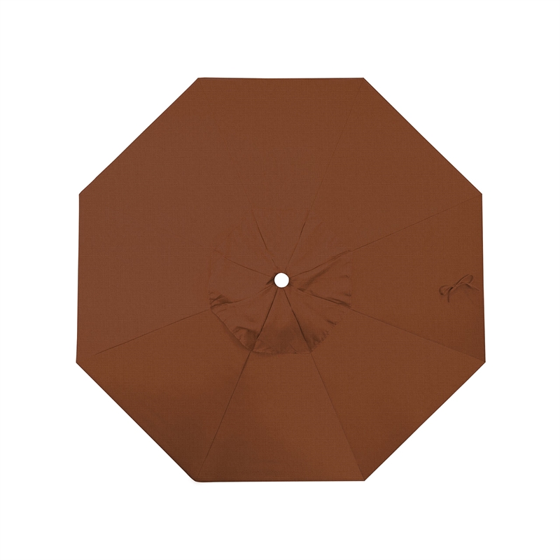 California Umbrella Venture 9' White Market Umbrella in Terracotta