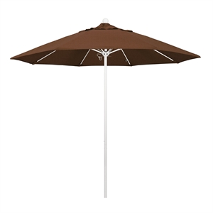California Umbrella Venture 9' White Market Umbrella in Teak