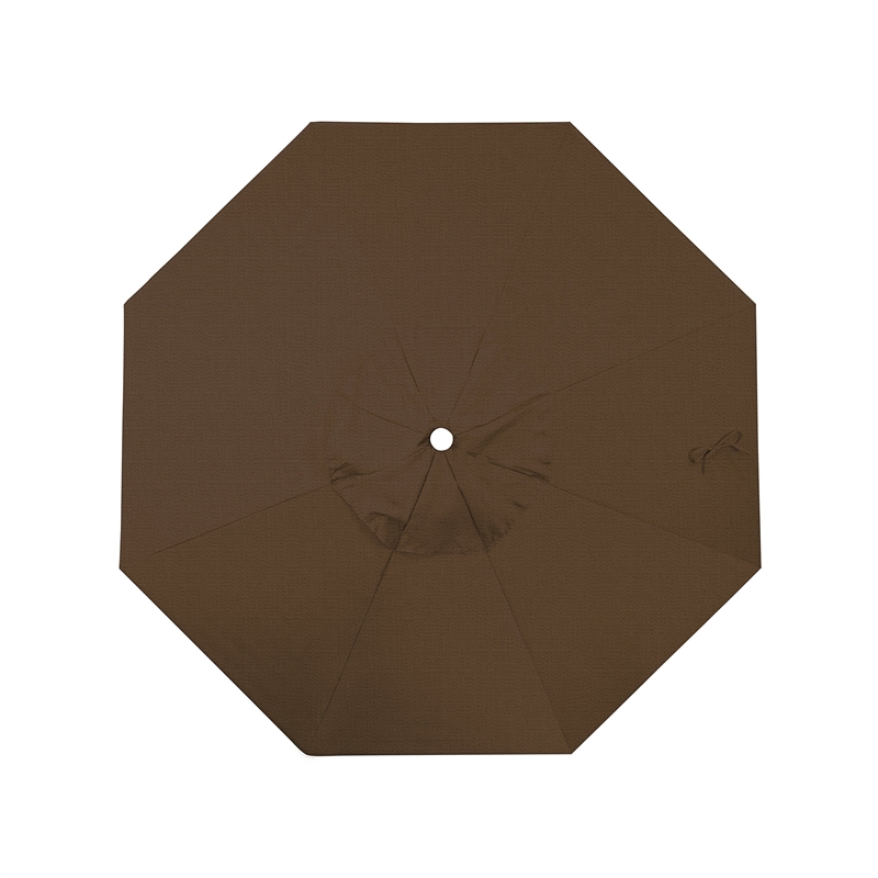 California Umbrella Venture 9' White Market Umbrella in Teak