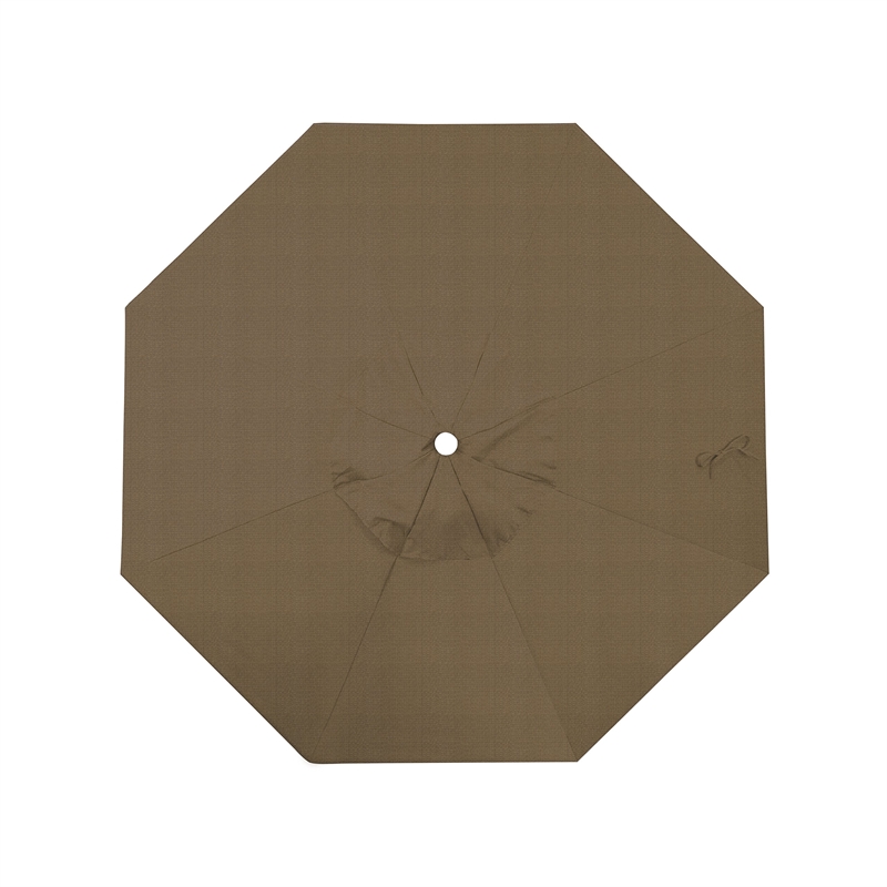 California Umbrella Venture 9' White Market Umbrella in Sesame